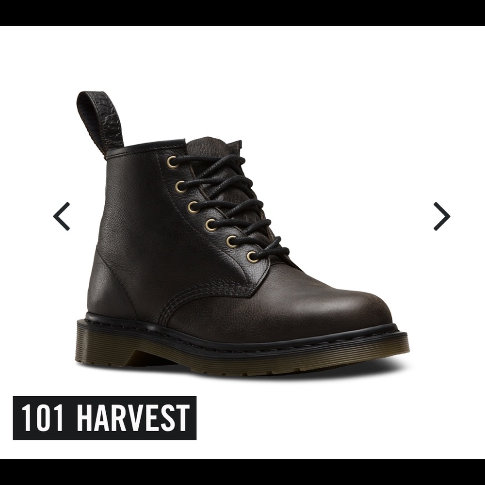 Dr. Martins 101 6 Eye Boot in Black Harvest!